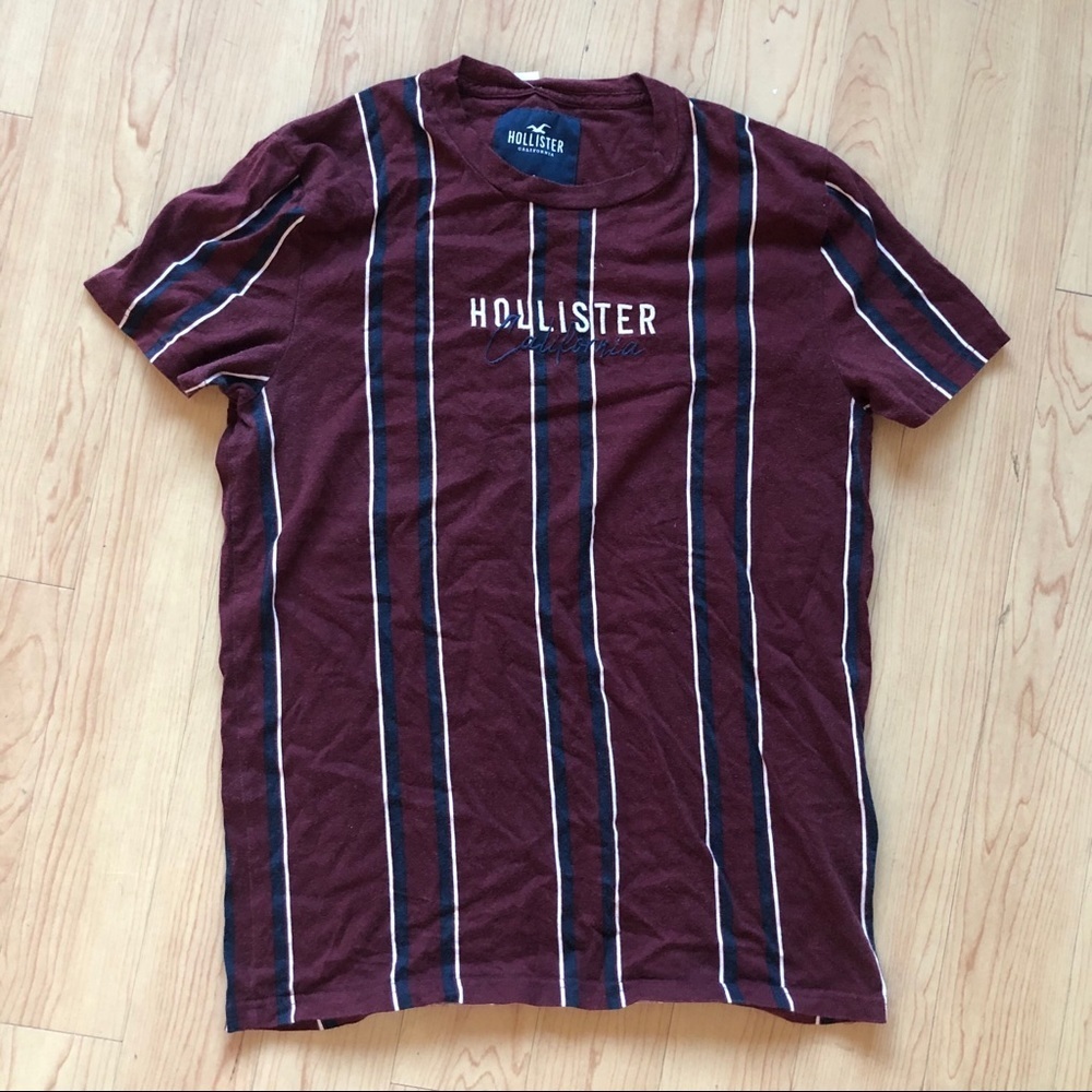 Hollister CA embroidered striped tshirt